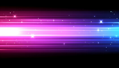 Abstract vibrant purple and blue light streaks background, perfect for digital designs, presentations, or website banners.  Features glowing lines and sparkling particles.