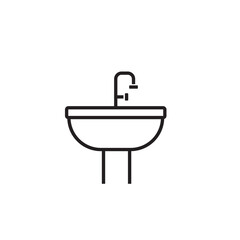 washbasin icon isolated on white 