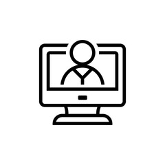 Live webiner icon. online Video conference isolated on white