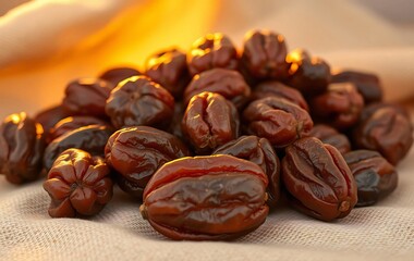 Obraz premium Close-up of a pile of delicious dried dates.