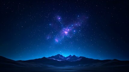 Fototapeta premium Majestic Night Sky with Stars and Mountains Understated Beauty
