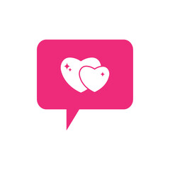 bubble chat heart love logo icon illustration