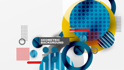 Fototapeta premium Abstract Geometric Background with Overlapping Transparent Shapes