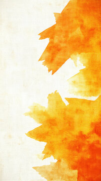 Warm topaz linen texture with smooth orange watercolor patterns