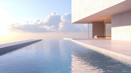 A water on pool, minimalist and modern background 
