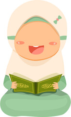 girl reading quran