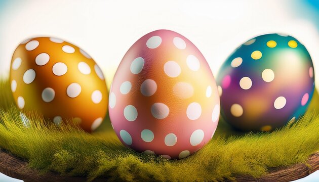easter eggs with polka dots 3b eps