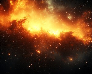 Naklejka premium Fiery Nebula Cosmic Cloud Space