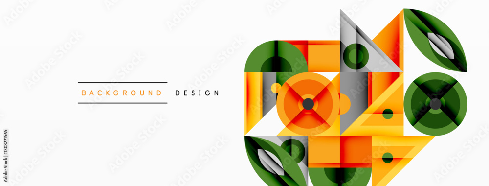 Aufkleber Dynamic geometric composition with sharp angles, circular forms, and gradient colors