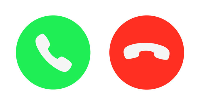 Phone call and end button icon. Call Icons. Phone Dial Symbols. Answer and Decline. phone call icos