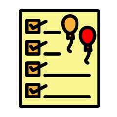 Birthday Wishlist Vector Filled Icon Design