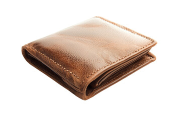 Men's leather wallet isolated on transparent background, PNG file, classic design