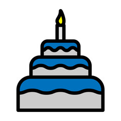 Birthday Cake Vector Filled Icon Design