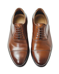 Pair of dress shoes isolated on transparent background, PNG file, polished and formal