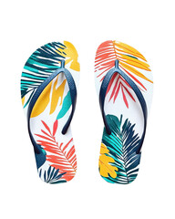 Pair of flip-flops isolated on transparent background, PNG file, beachwear essentials