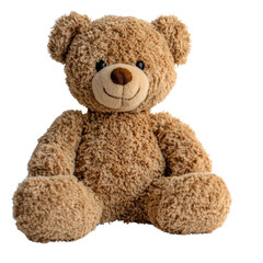 Fototapeta premium Plush teddy bear isolated on transparent background, PNG file, soft and cuddly