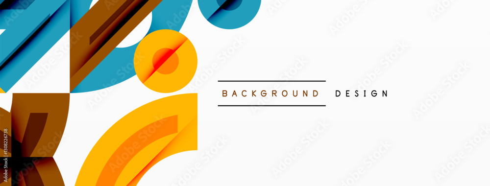 Canvas Prints abstract geometric background with shapes, featuring circular and rounded elements. bold contrast, s
