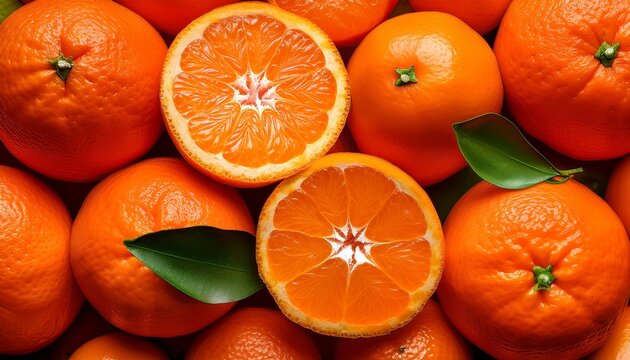 fresh mandarin oranges mandarin orange cross section orange background mandarin citrus reticulata - Powered by Adobe
