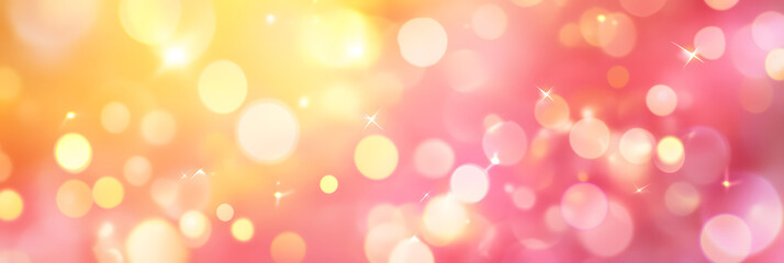 Obraz premium Abstract Pink and Gold Bokeh Background Festive Sparkle