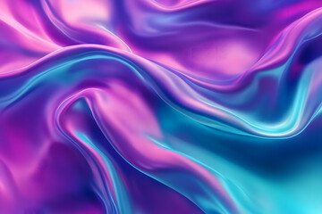 Fototapeta premium Abstract Flowing Fabric Purple and Teal Swirls