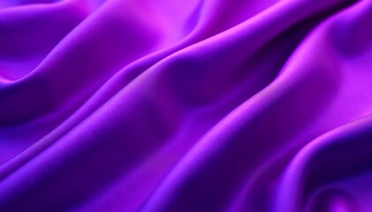 Obraz premium Close up of elegant purple satin fabric folds, close-up, shiny