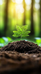 A vibrant green plant emerging from the earth illustrating nature's resilience and environmental growth potential