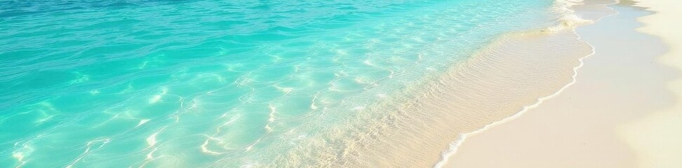 Obraz premium Clear aqua water, soft sand; sunlight glistens on surface , tranquil, bright