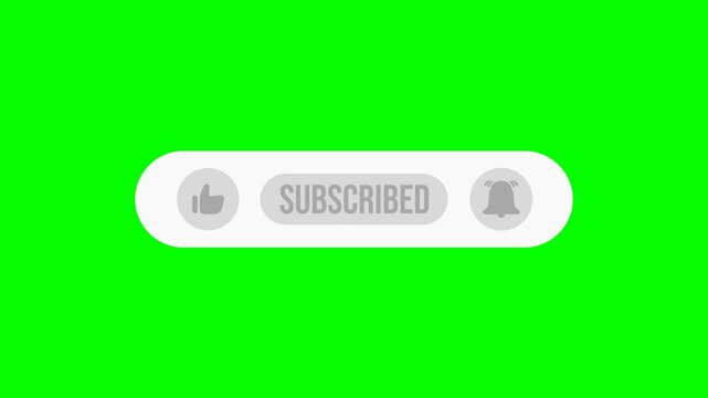 youtube click button animation like subscribe bell 4k chroma green screen