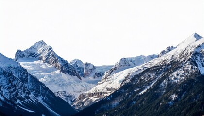 Obraz premium snow capped mountains isolated on white or transparent background