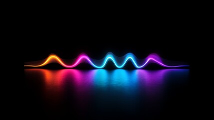 Abstract soundwave visualization with neon equalizer bars