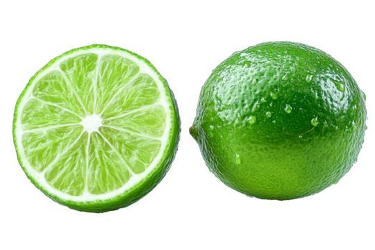 lime fruit - half and whole - juicy citrus