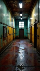 Rusty iron prison cell floor, oxidation evident , floor, grunge, escape