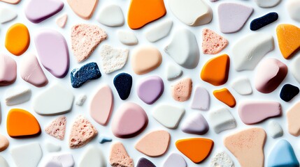 Minimalist terrazzo pattern with pastel stone chips, modern abstract background