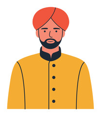 Indian Groom in Yellow and Red