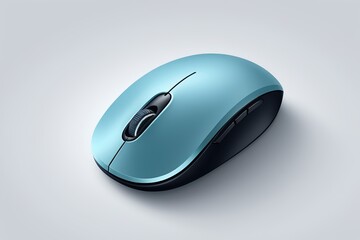 arafed view of a blue computer mouse on a white surface