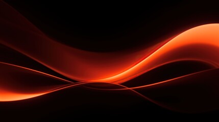 Dark Background with Orange Gradient Resembling Flowing Light Waves. Abstract Design for Sleek Wallpaper and Digital Media