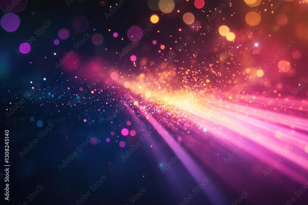 Fototapete bright beams of light cut through darkness creating vibrant sparks in an abstract design generative 