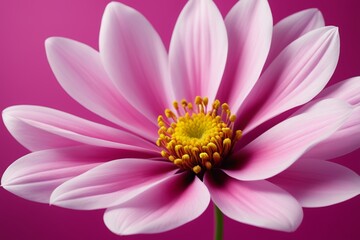 Obraz premium a close up of a pink flower with a yellow center