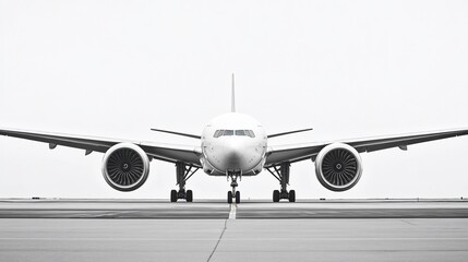 Large White Airplane on Airport Runway