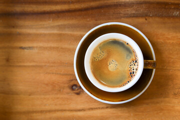 Hot Americano coffee, fragrant in the morning.