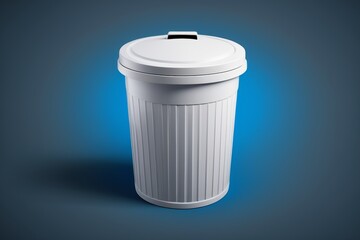 arafed trash can with lid on a blue background