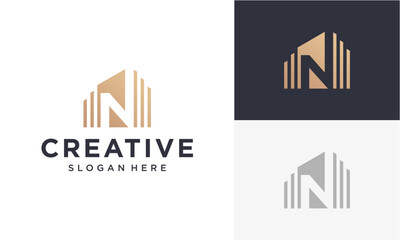 real estate initial n vector logo