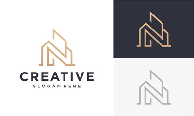 real estate initial n vector logo