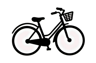 Fototapeta premium Cycling adventure urban streets bicycle illustration minimalist design side view eco-friendly transportation