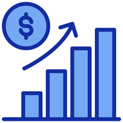 Growth Blue Color Icon