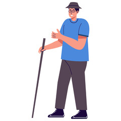 People Hiking Character Isolated on White Background. Flat Vector Illustration.