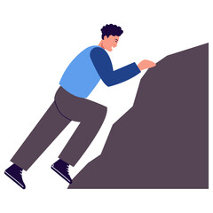 People Hiking Character Isolated on White Background. Flat Vector Illustration.