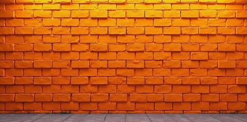Smooth-faced vibrant orange brick wall, modern design , new, clean, background