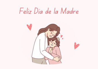 A heartfelt Mother's Day Spanish card designed for family holiday celebrations. Features bilingual greetings (
