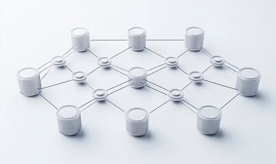 White Abstract Network Graphic Showing Data Connections